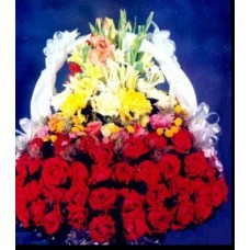 Special Occasion Rose Basket with 100 Mixed variety Rose