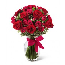 24 Roses in a vase for loved one