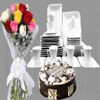 Different Color Roses Bouquet Birthday Combo